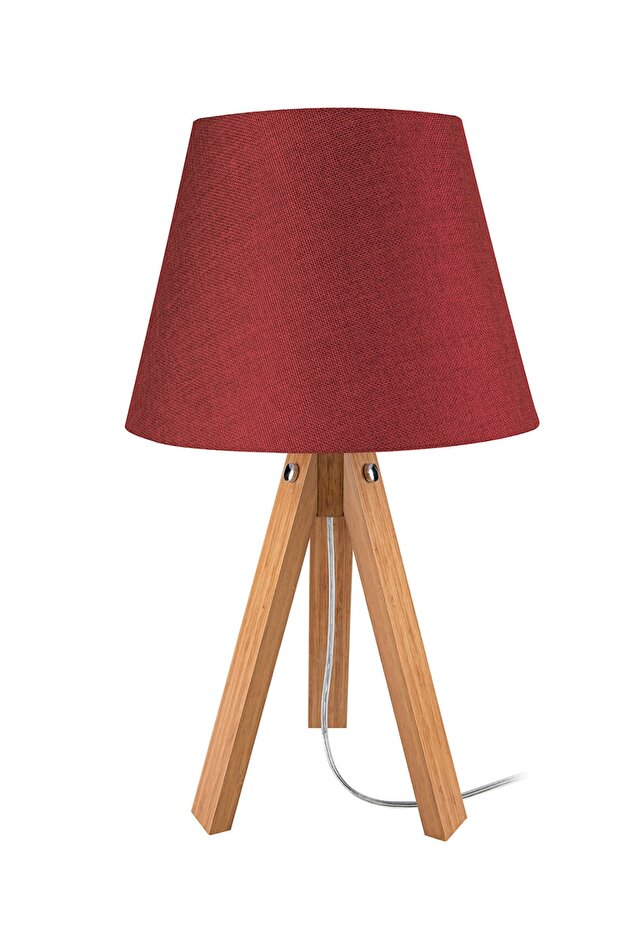 Bambu Ayak Bordo Şapka Deko Abajur - 1