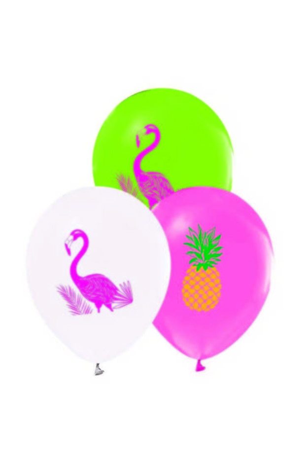 Flamingo Printed Pastel Colored Balloon