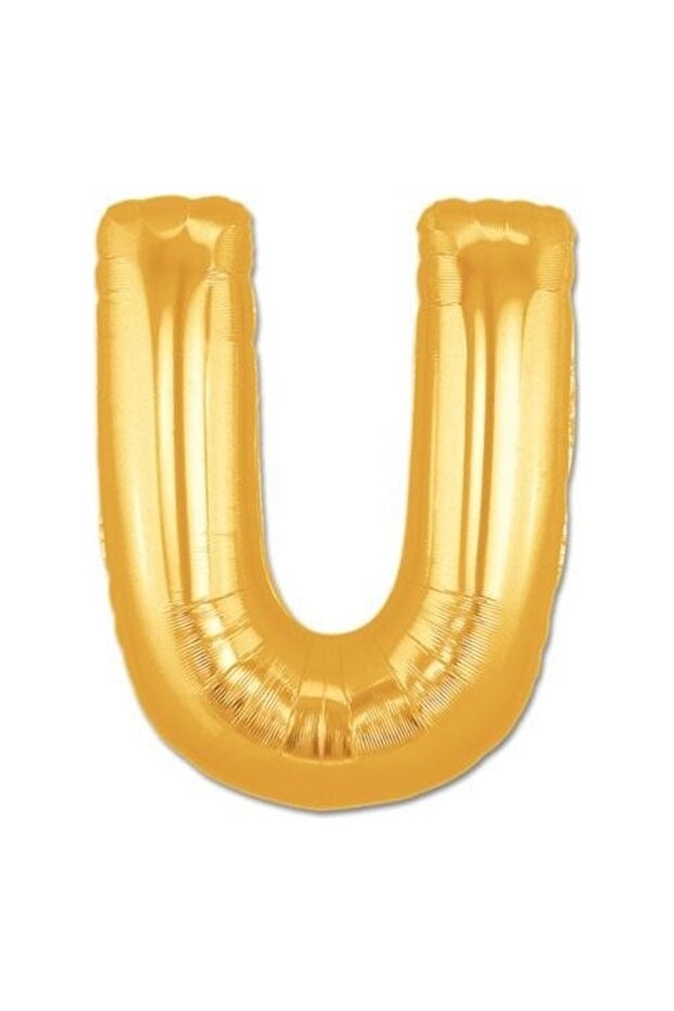 Letter Foil Balloon Letter U Large Size Balloon Golden Yellow / Dore 100CM