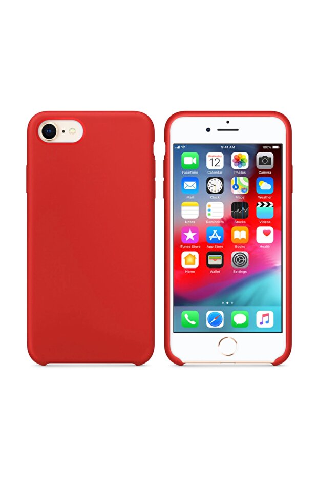 Iphone 8 Kılıf, Microsonic Liquid Lansman Silikon Kırmızı - 2