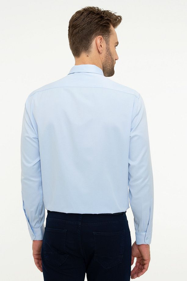Açık Mavi Regular Fit Basic Gömlek - 3