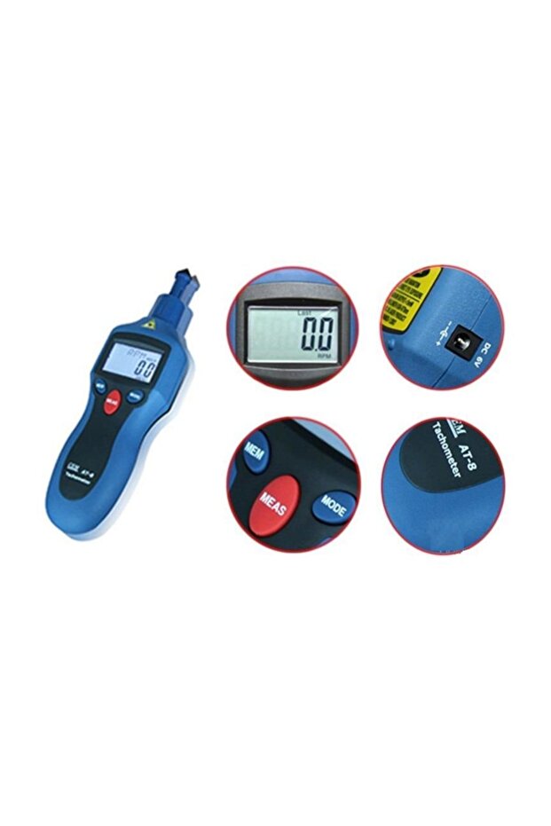 Cem At8 Hem Temaslı Hem Temassız Devir Ölçer Takometre - 2