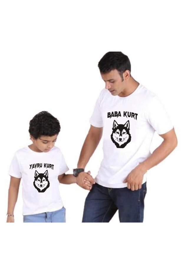 Father Wolf and Baby Wolf Printed T-Shirt (FATHER AND SON CAN BE COMBINED, PRICES ARE INDIVIDUALLY)