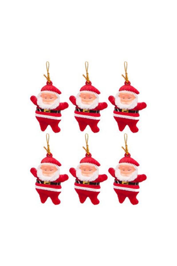 Christmas Pine Tree Ornament Santa Claus Set of 6