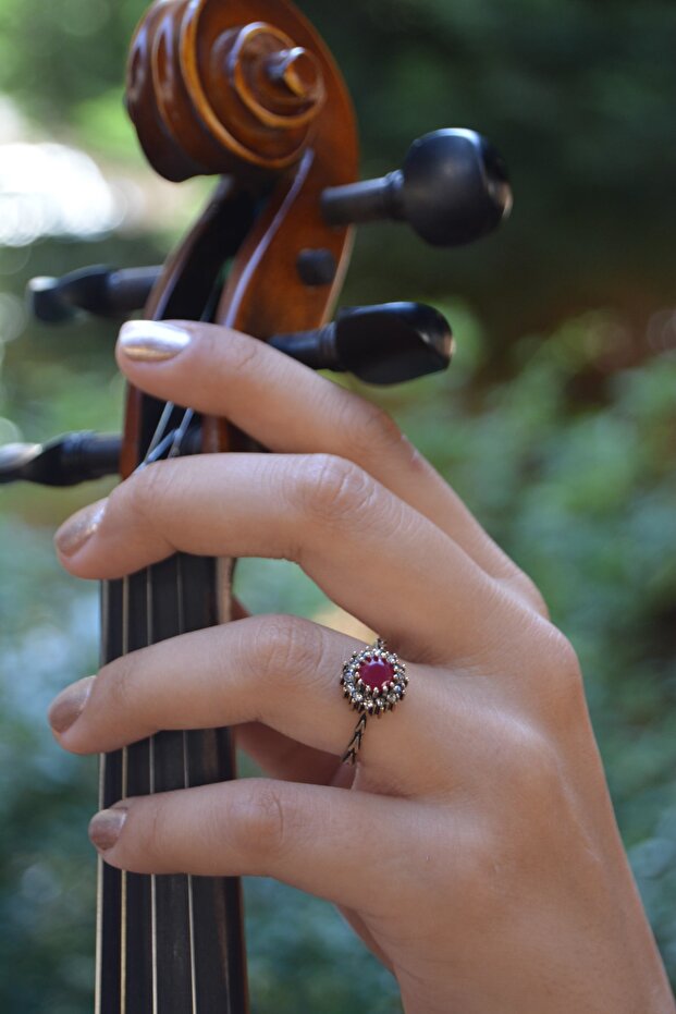 روبي ستون خاتم نسائي قابل للتعديل - 4