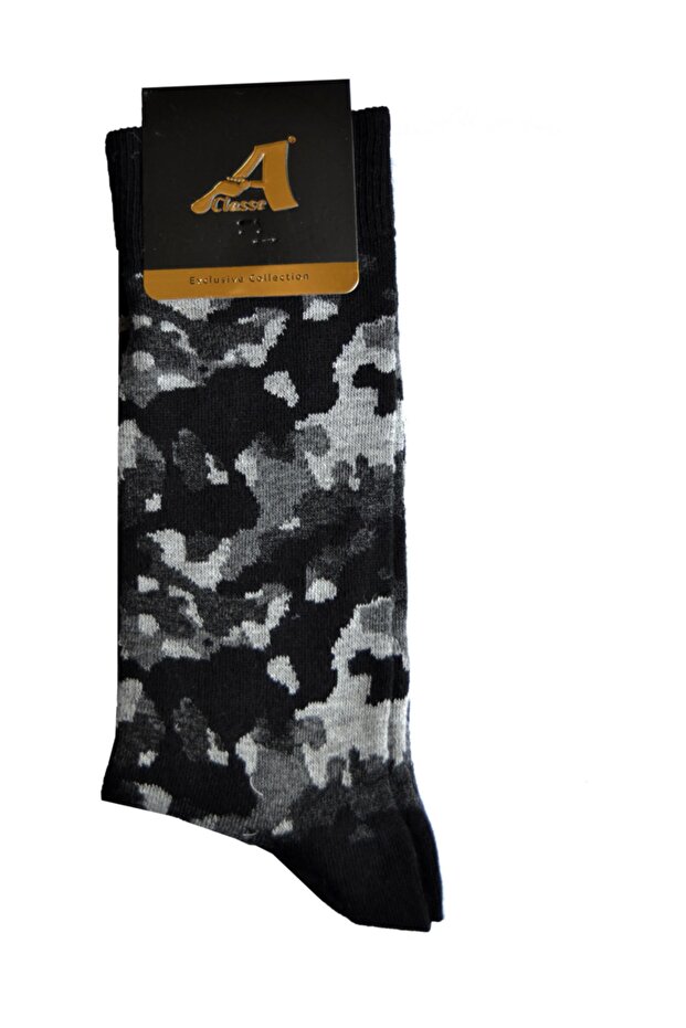 التمويه منقوشة الجوارب الرجالية السوداء - 1