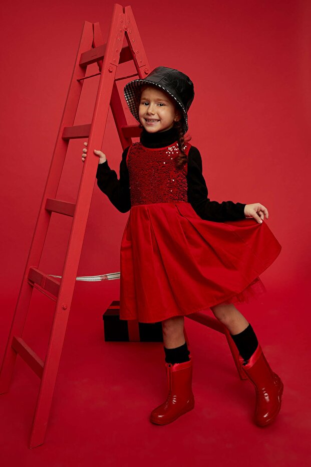 Payetli Kolsuz Elbise - 2