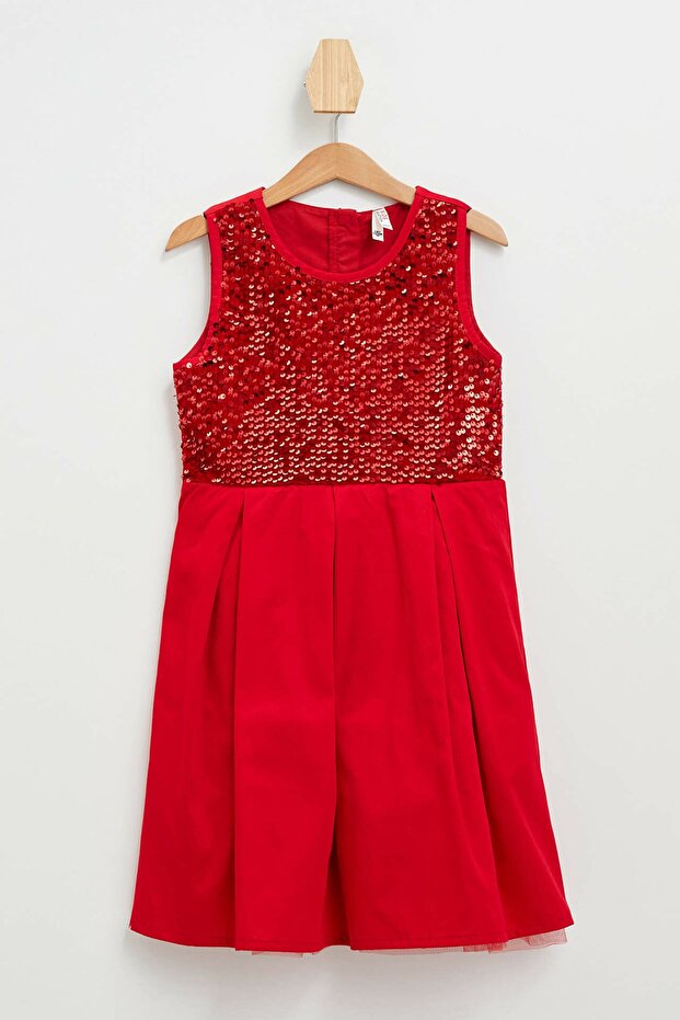 Payetli Kolsuz Elbise - 5