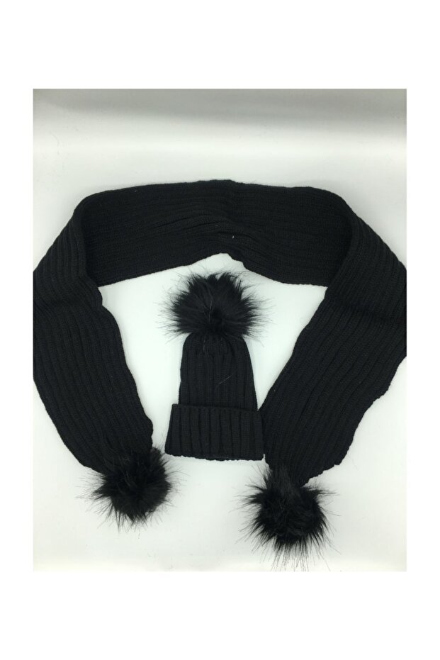 Children's Fur Scarf and Beret Set