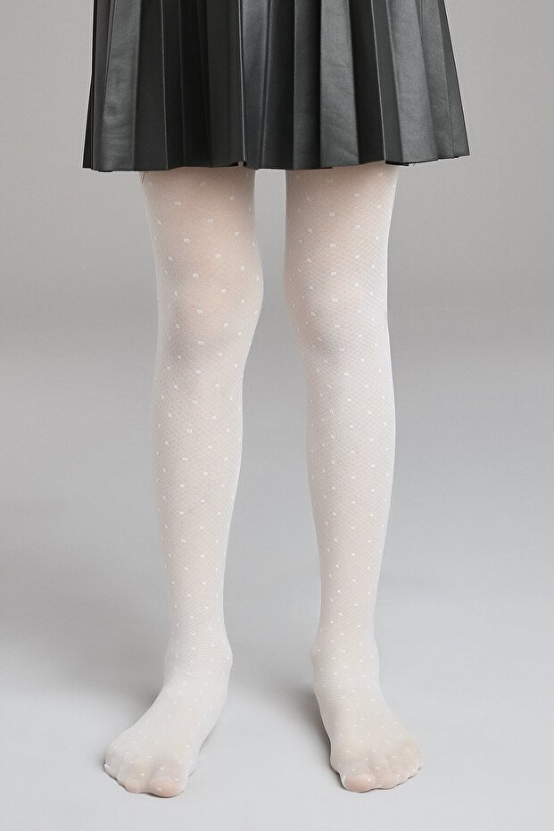 جوارب طويلة بيضاء جميلة من Bow Dots