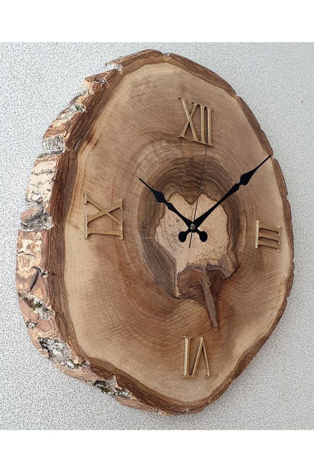 Doğal Masif Ahşap Duvar Saati - 5