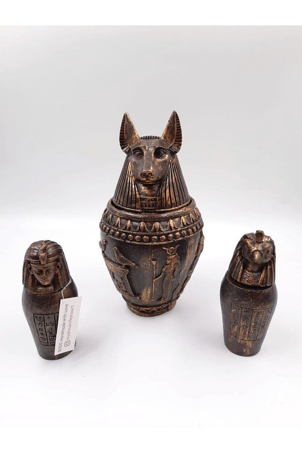 Antik Mısır Heykel Içinde Mum Set - 2