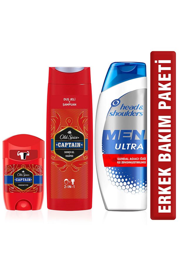 H&S 360ml Şampuan +Old Spice 400ml Duş Jeli &Şampuan + 50ml D Stick Capt - 1