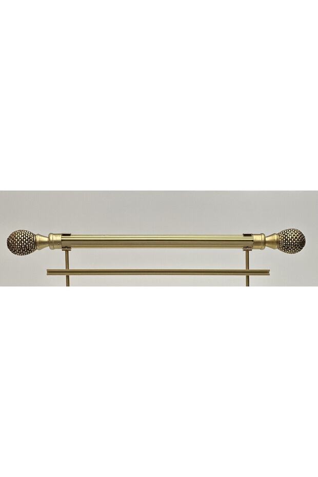 ANTİK RUSTİK SARI FON PERDE ASKISI TEK RAYLI KRST-13 100 CM - 1