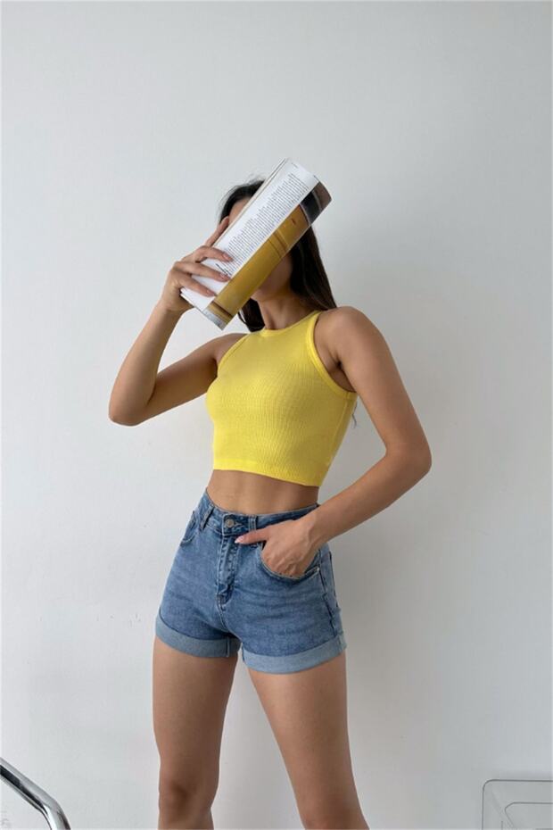 Sarı – Sıfır Kol Kaşkorse Crop - 4
