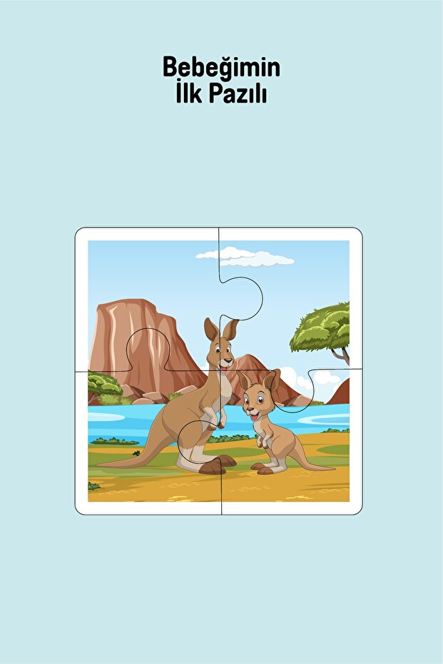 Wooden 4 Piece Jigsaw Puzzle My Baby's First Piece (Changaroo Family)