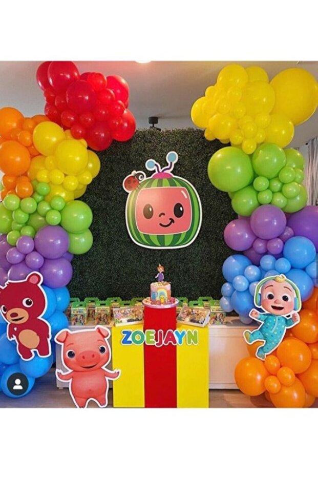 Cocomelon Birthday Balloon Chain Cocomelon Birthday Concept