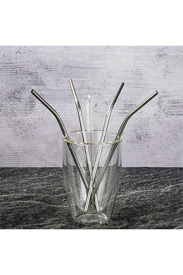 Set of Four Steel Straws