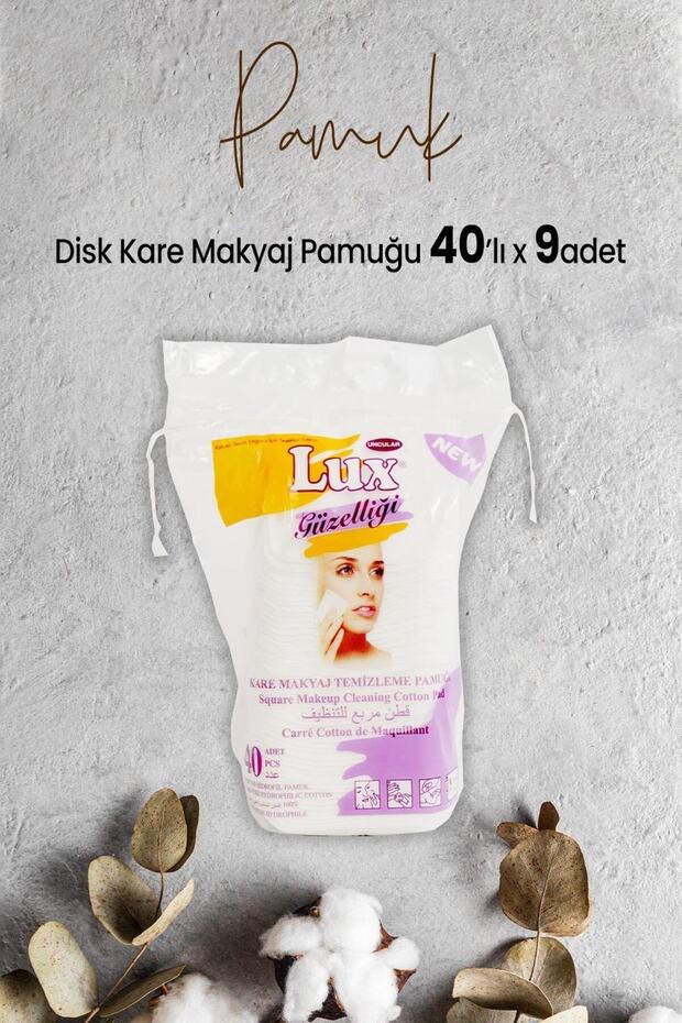 Disk Kare Makyaj Pamuğu 40' lı x 9 Adet - 1