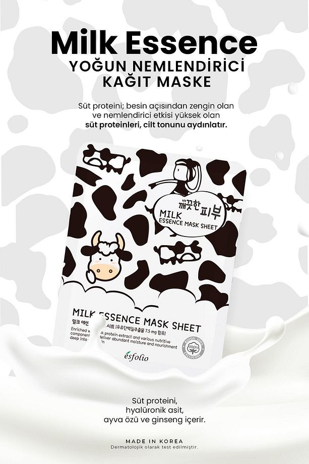Süt Proteini Ile Bakım Sağlayan Kağıt Maske Milk Essence Mask Sheet - 2