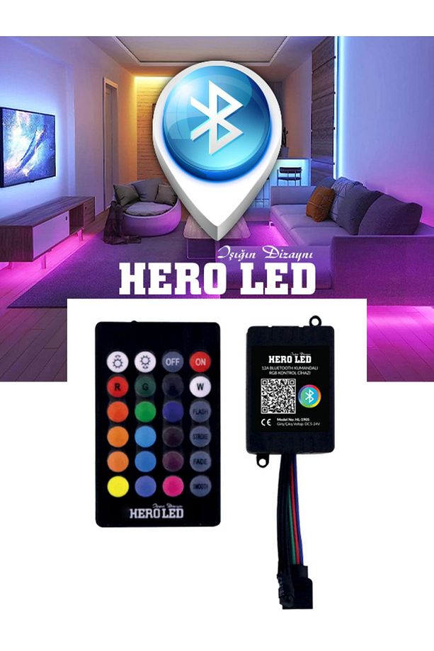 12 Amper Bluetooth Kumandalı Rgb Şerit Led Kontrol Cihazı - 1