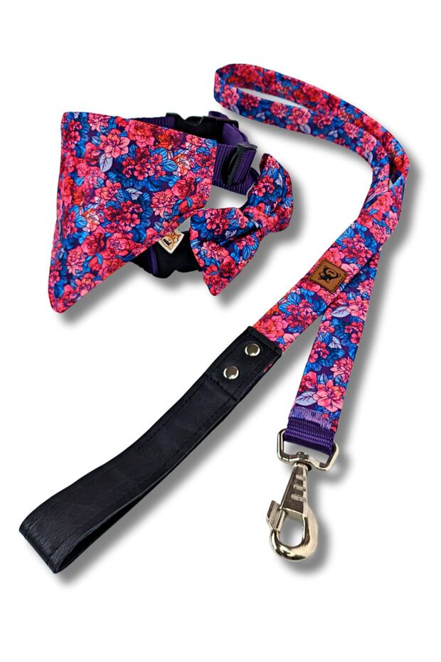 Lilac Standard Dog Collar Set and Accessories (with scarf and bow tie)