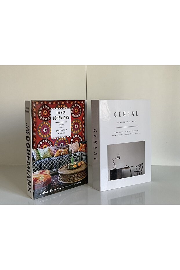 مجموعة علب الكتب المزخرفة المكونة من قطعتين من Bohemıans Cereal