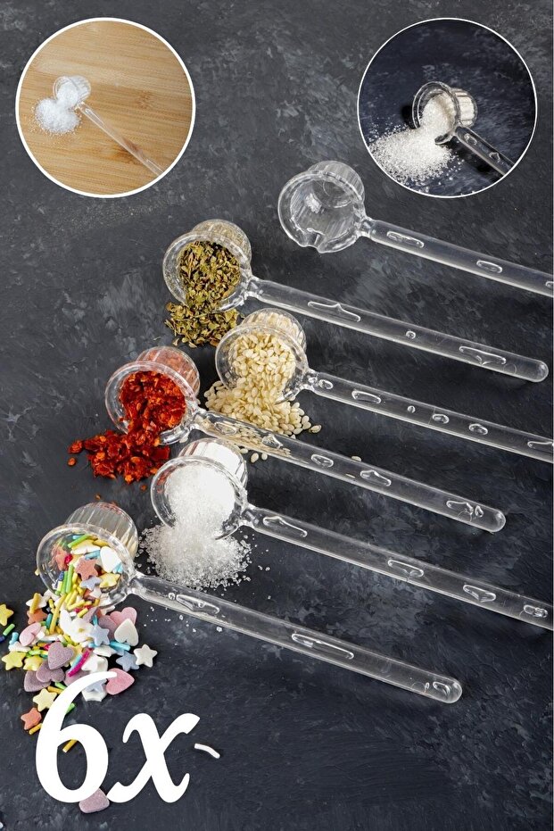6 Pieces Mica Origami Shaped Sugar And Coffee Spoons - Spice Spoon