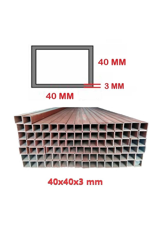 Boyalı (2mt) 40 x 40 x 3 mm Kutu Profil Boru Metal 40x40x3 Demir - 1