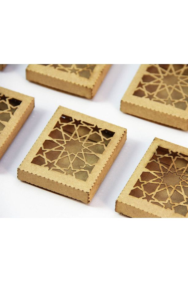 Sabun ve Şeker Kutusu - Osmanlı Desen - Kraft Karton - 50 Adet - 1