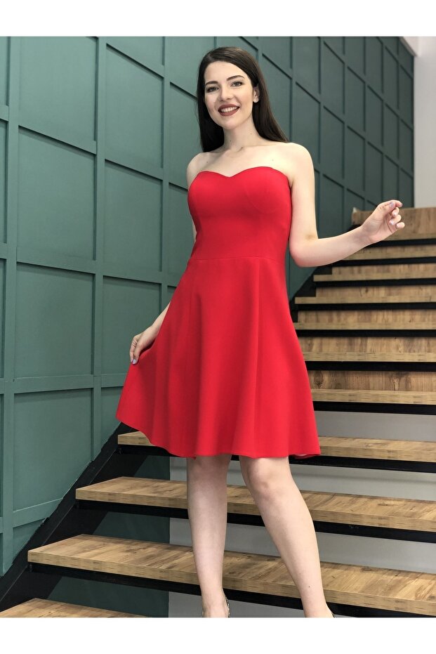 Kadın Straplez Elbise - 1