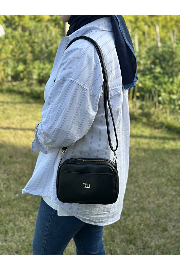 Black Adjustable Women's Shoulder and Messenger Bag Daily Stylish Use Gift Mother Bag
