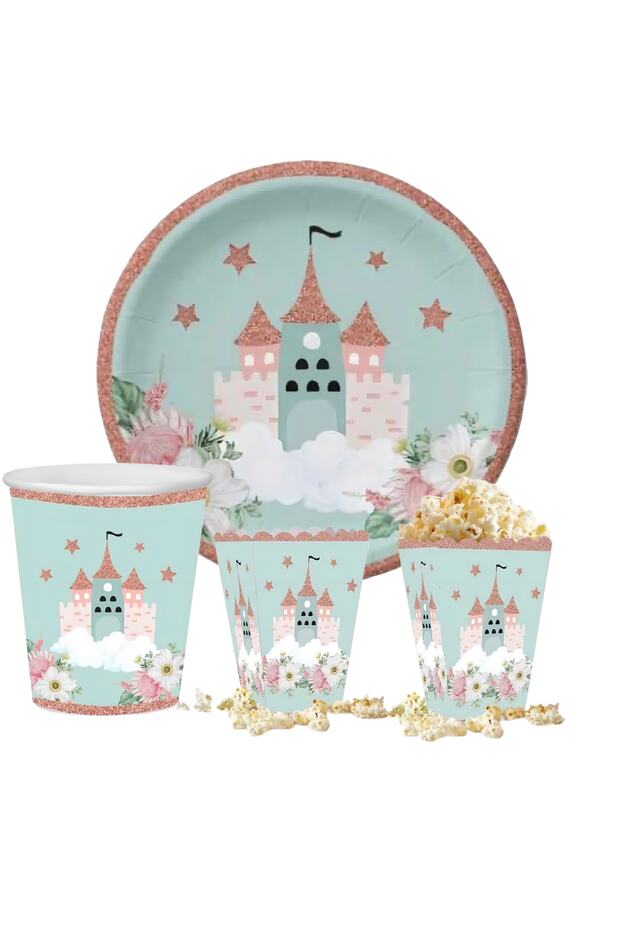 Prenses Temalı Tabak Bardak Mısır Kutusu - 1