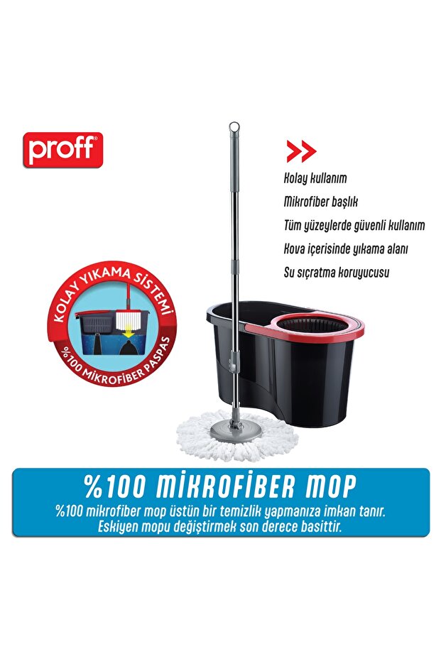 Quantum Siyah Döner Başlıklı Temizlik Seti - 3