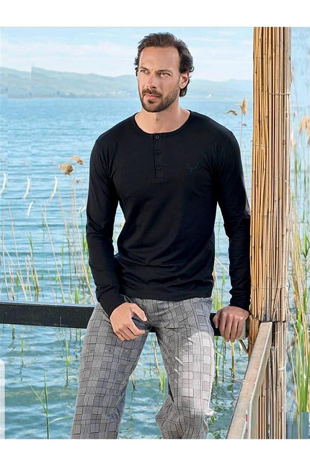 Modal Uzun Kol Erkek Pijama Takımı 3441 - 1