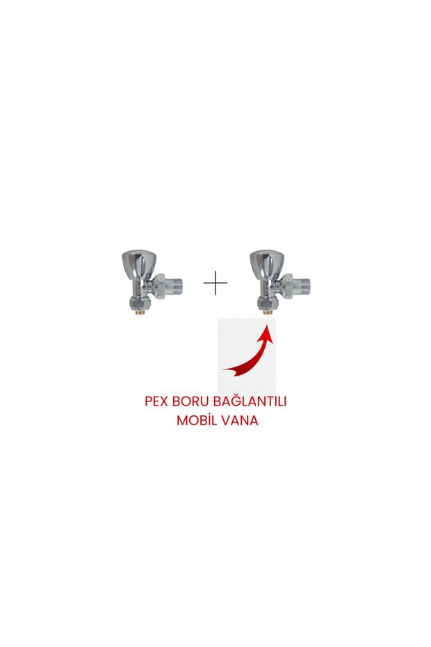2 Adet Pex Bağlantılı Krom Havlupan Vanası - 1