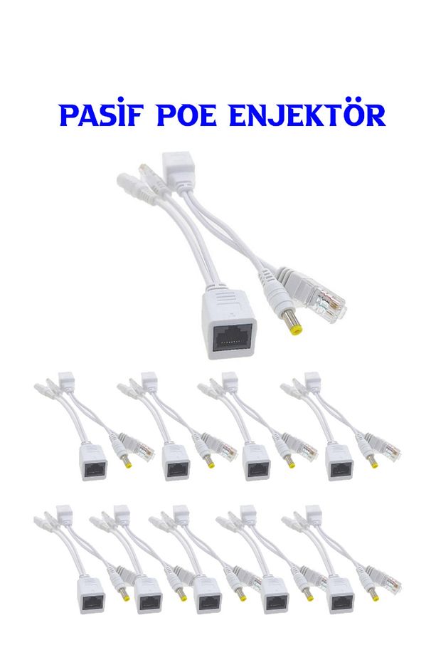 Pasif Poe Enjektör Poe Splitter Poesiz IP Kamera için 10 Çift - 1