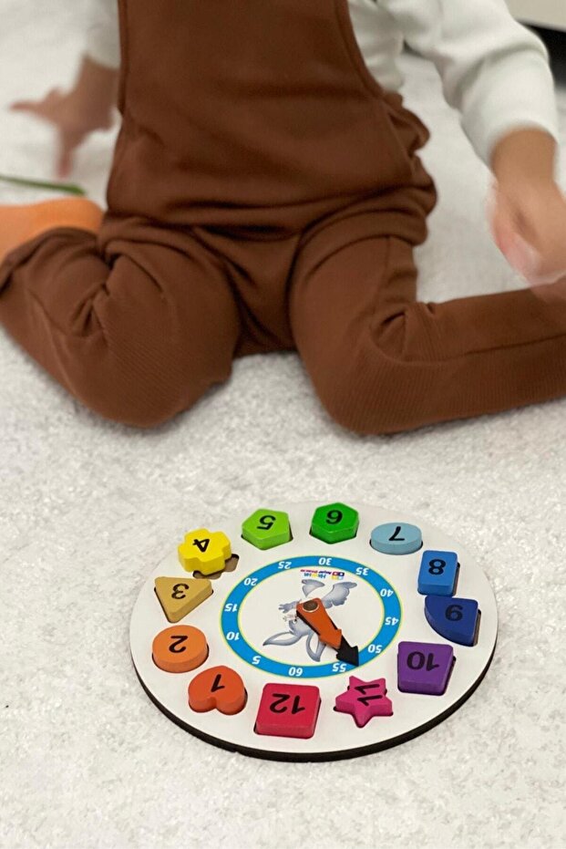 Wooden Educational Geometric Find Plug Colorful Clock