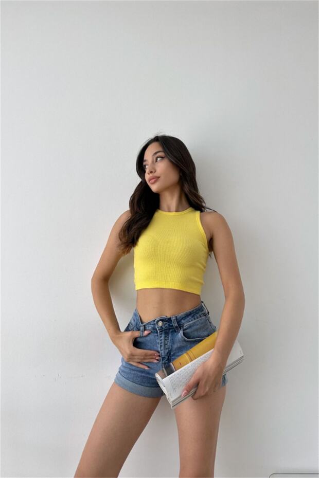 Sarı – Sıfır Kol Kaşkorse Crop - 3
