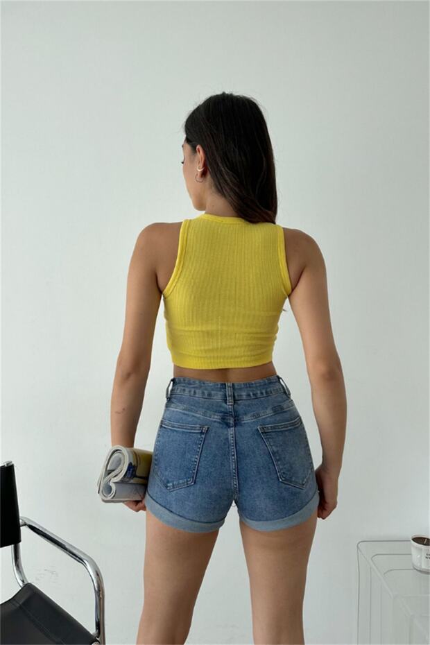 Sarı – Sıfır Kol Kaşkorse Crop - 6