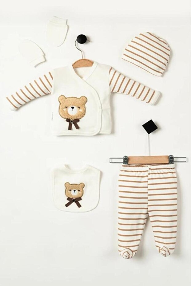 5 PIECES NEWBORN HOSPITAL LEAVE ZIBIN SET ORGANIC ANTI ALLERGIC