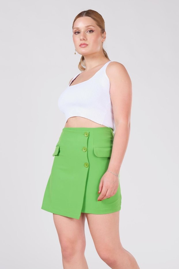 Women's Pocket Detailed Skirt Green
