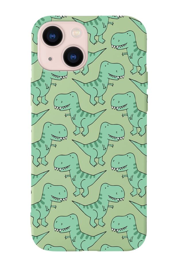 Lasman Phone Case with Green Dinosaur Design Compatible with iPhone 13