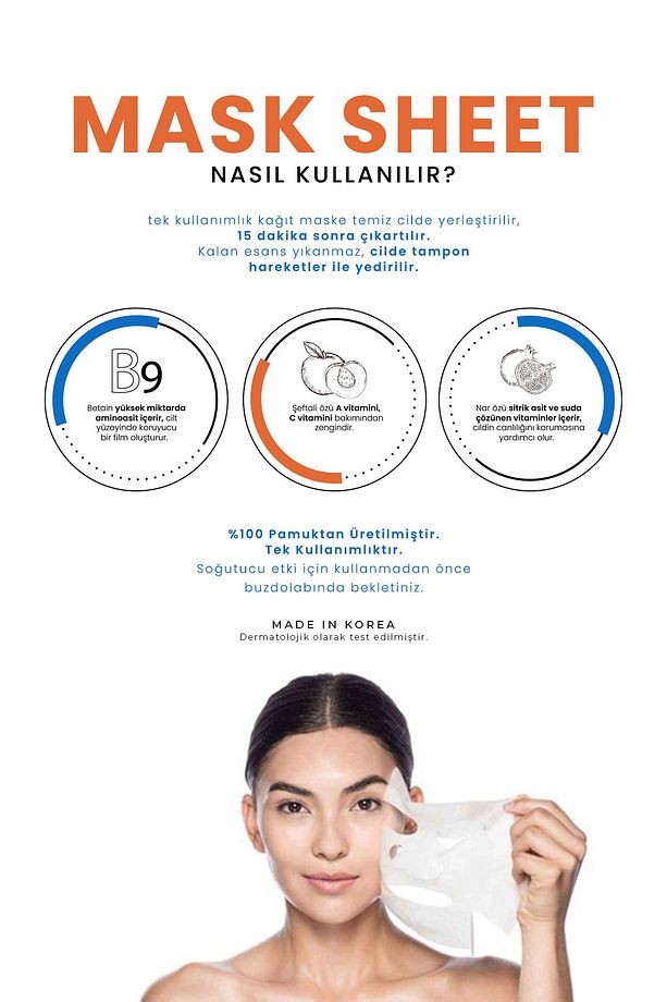 Hyalüronik Asit Ve Şeftali Ile Nemlendirici Kağıt Maske Mask - 3