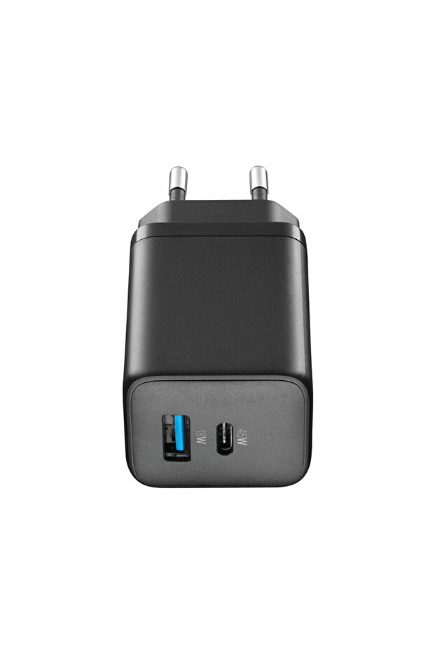 Multipower Gan 2 Port 45W Süper Hızlı Şarj Adaptörü Siyah - 1