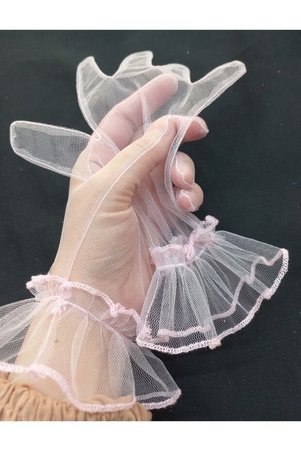 Bella evening dress bridal gloves short baby pink