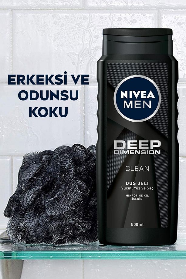 Men Deep Dimension Duş Jeli, 500 ml x2 Adet,Saç,Yüz ve Vücut için - 4