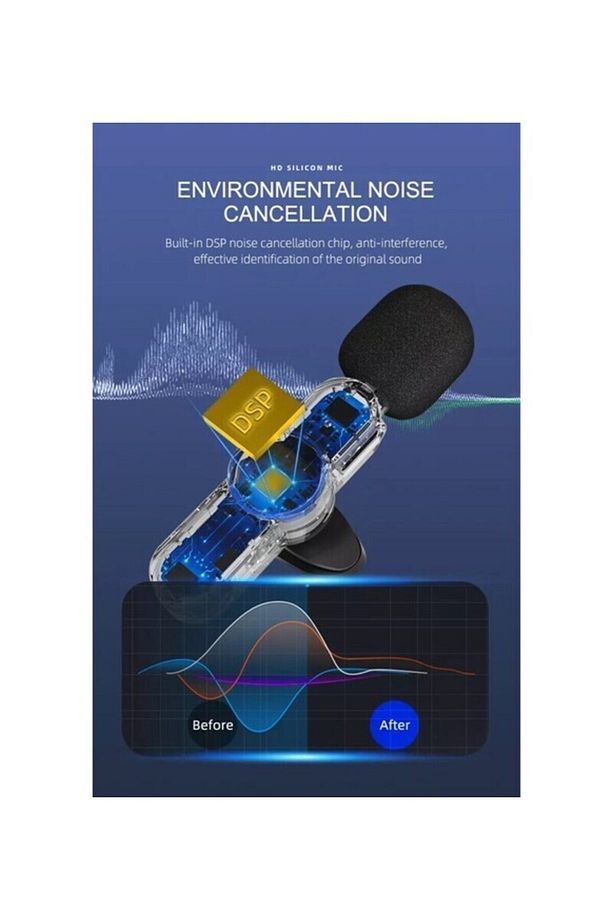 3 in 1 Iphone Type c Aux Kablosuz Yaka Mikrofonu, Canlı Yayın, Tiktok Wireless Yaka Mikrofonu - 5