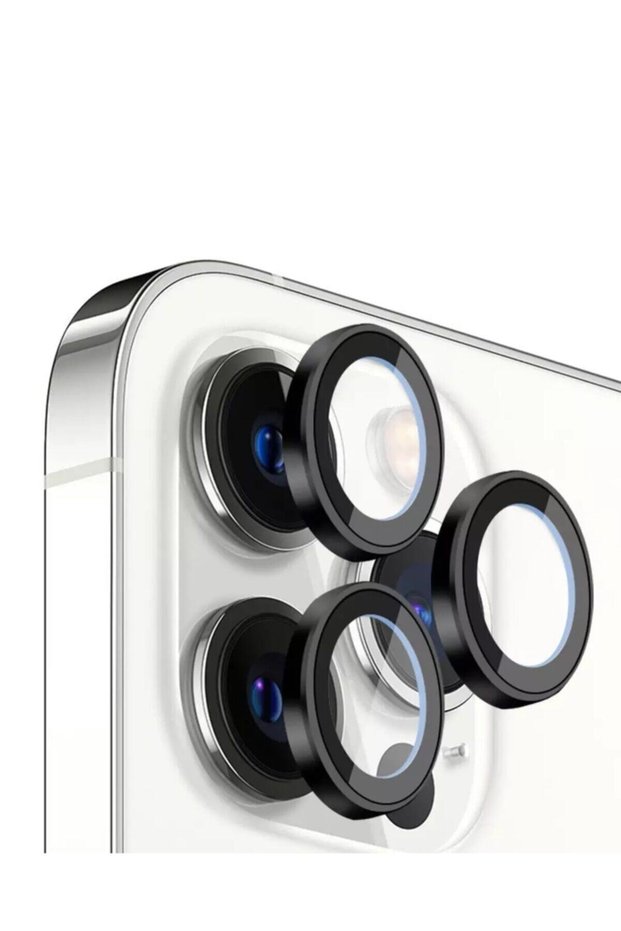 Iphone 11promax / 12pro Compatible Camera Lens Protector Steel Ring HD 9d Unbreakable Glass