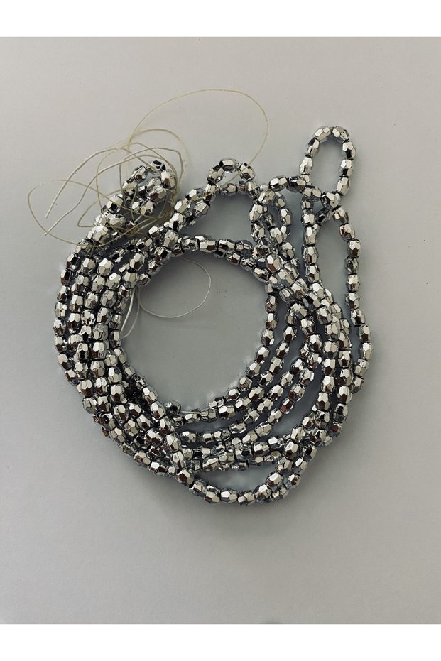 Metallic Hexagonal Bead No:4. Pack 2 Series. Silver